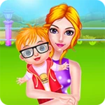 mommy and little baby day android application logo